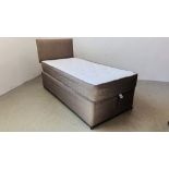 BROOKLANDS BEDS LINDRICK ORTHO HAND CRAFTED SINGLE DIVAN BED WITH DRAWER BASE AND HEADBOARD.