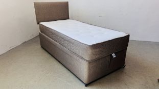 BROOKLANDS BEDS LINDRICK ORTHO HAND CRAFTED SINGLE DIVAN BED WITH DRAWER BASE AND HEADBOARD.