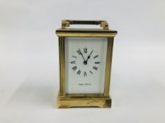A BRASS "MAPPIN & WEBB" CARRIAGE CLOCK H 11.5CM.