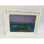 EMMA BROWN JOHN OIL ON BOARD ABSTRACT PAINTING MOUNTED 30CM X 21.5CM.