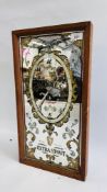 A FRAMED "GUINNESS" EXTRA STOUT ADVERTISING MIRROR CLOCK, W 29CM X H 54CM.