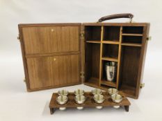 STEPHENSON BLAKE HARDWOOD TRAVELLING DRINKS / CIGAR CASE.