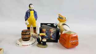 A GROUP OF "GUINNESS" ADVERTISING COLLECTABLE CERAMICS TO INCLUDE A BOXED SALT AND PEPPER SET,