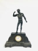 A FIGURE OF ATLAS MANTEL CLOCK 37CM.