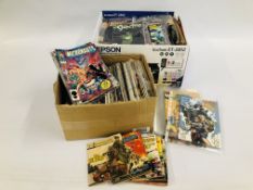 2 BOXES CONTAINING MARVEL, DC AND EVENT COMICS ALONG WITH COMMANDO POCKET COMICS.