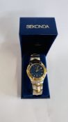 A BOXED SEKONDA GENTS WRIST WATCH WITH INSTRUCTION GUIDE.