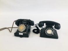 A VINTAGE TELEPHONE AND A REPRODUCTION VINTAGE STYLE TELEPHONE