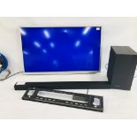 TOSHIBA 40 INCH LED TELEVISION WITH REMOTE AND WALL BRACKET PLUS SAMSUNG SOUND BAR WITH BASS
