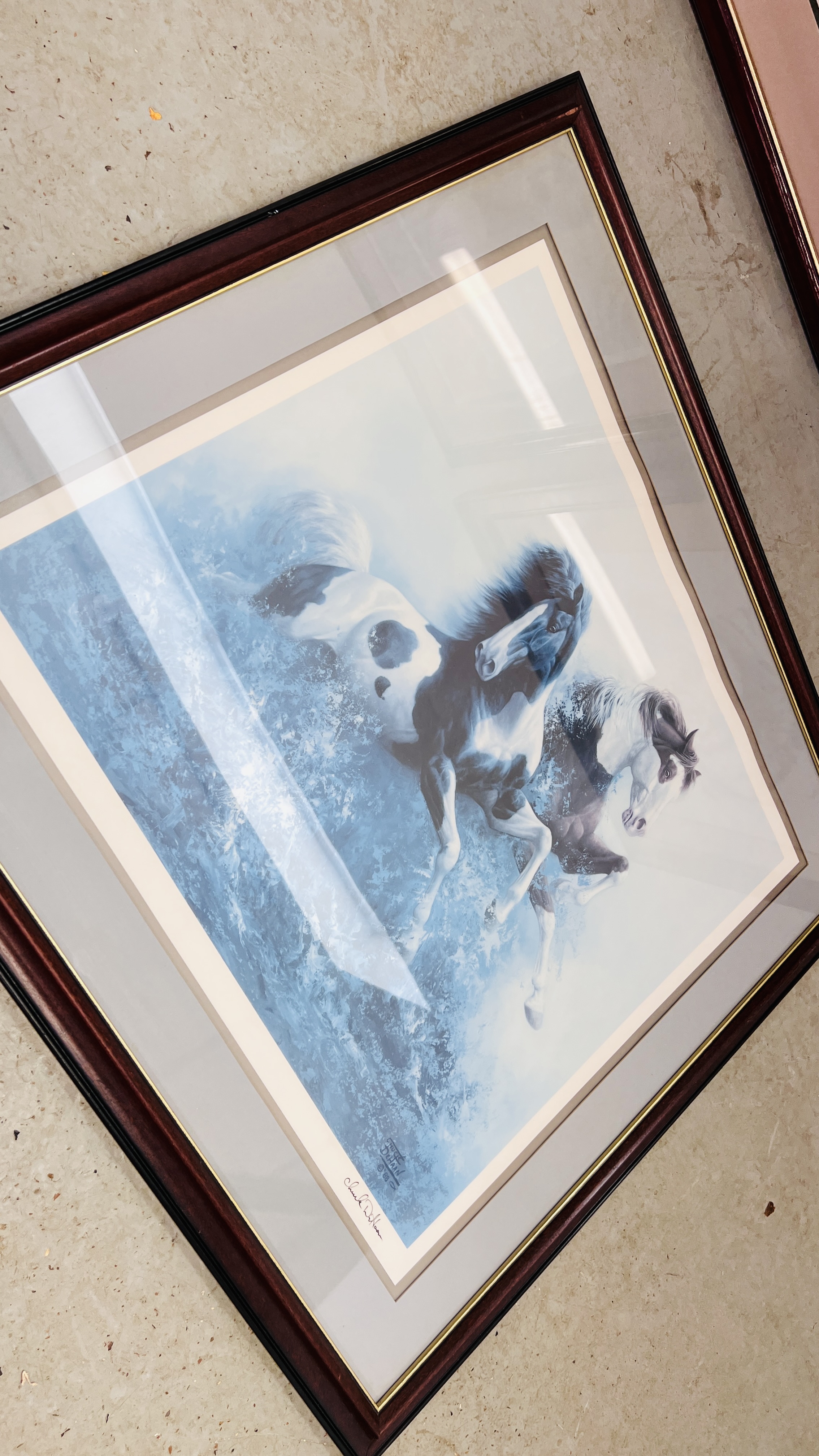 A GROUP OF THREE FRAMED AND MOUNTED FRANKLIN MINT PRINTS TO INCLUDE THE UNTAMED BY CHUCK DEHANN, - Image 5 of 9