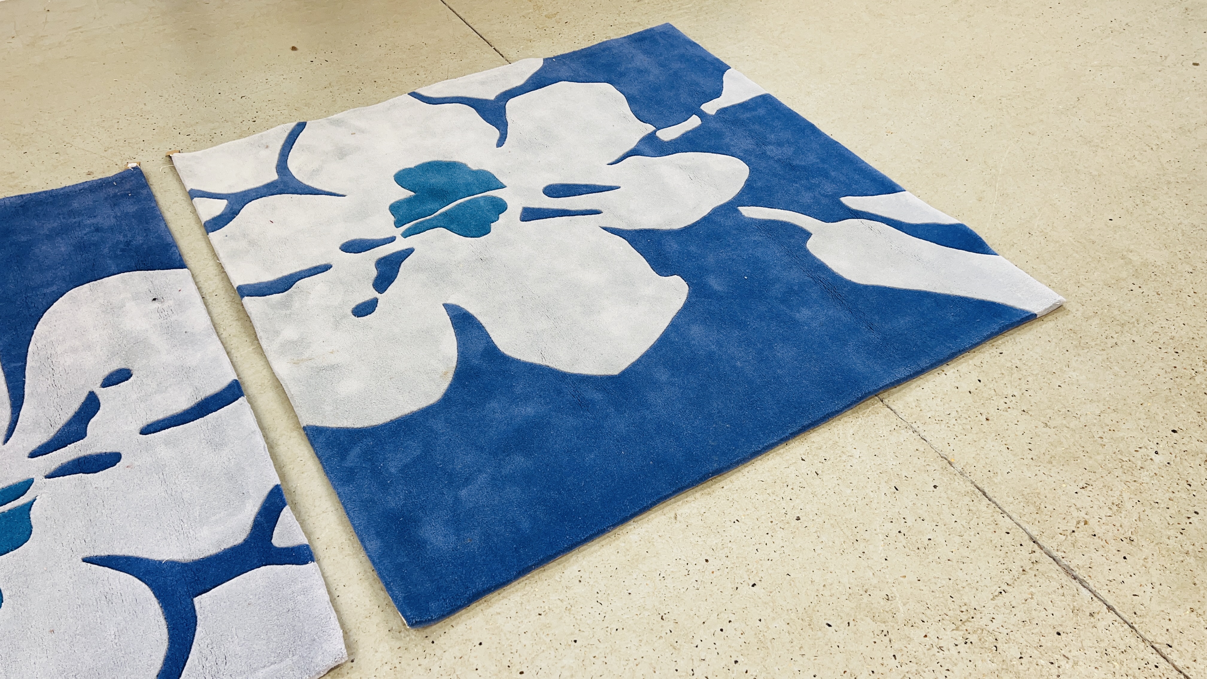 TWO MODERN DESIGNER RUGS TO INCLUDE HARLEQUIN AZURE ORCHID, 180CM X 180CM. - Image 2 of 8