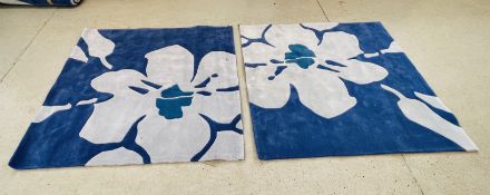 TWO MODERN DESIGNER RUGS TO INCLUDE HARLEQUIN AZURE ORCHID, 180CM X 180CM.