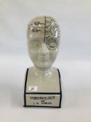 A PORCELAIN PHRENOLOGY HEAD BY L.N. FOSTER H 39CM.