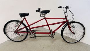 A VINTAGE NEW HUDSON 3 SPEED TANDUM BICYCLE.