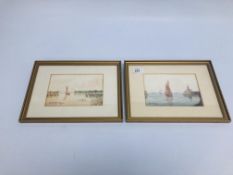 TWO FRAMED WATERCOLOURS OF LOCAL INTEREST,