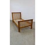 A PINE SINGLE BEDSTEAD.