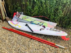 SLALOM 280 WIND BOARD AND ACCESSORIES.