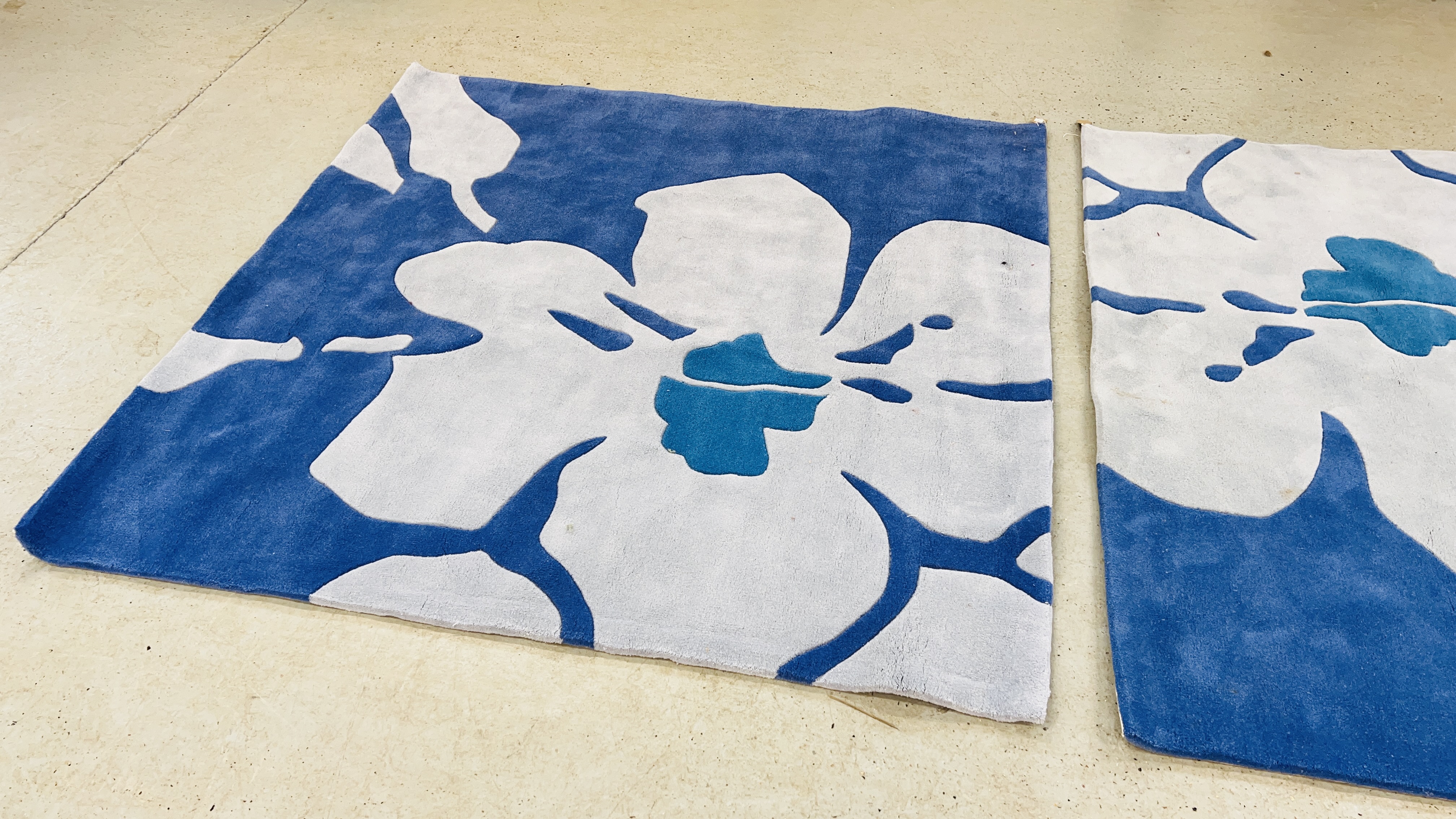 TWO MODERN DESIGNER RUGS TO INCLUDE HARLEQUIN AZURE ORCHID, 180CM X 180CM. - Image 3 of 8