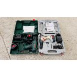 BOSCH PSB 12-VE2 CORDLESS POWER DRILL IN CARRY CASE WITH TWO BATTERIES,