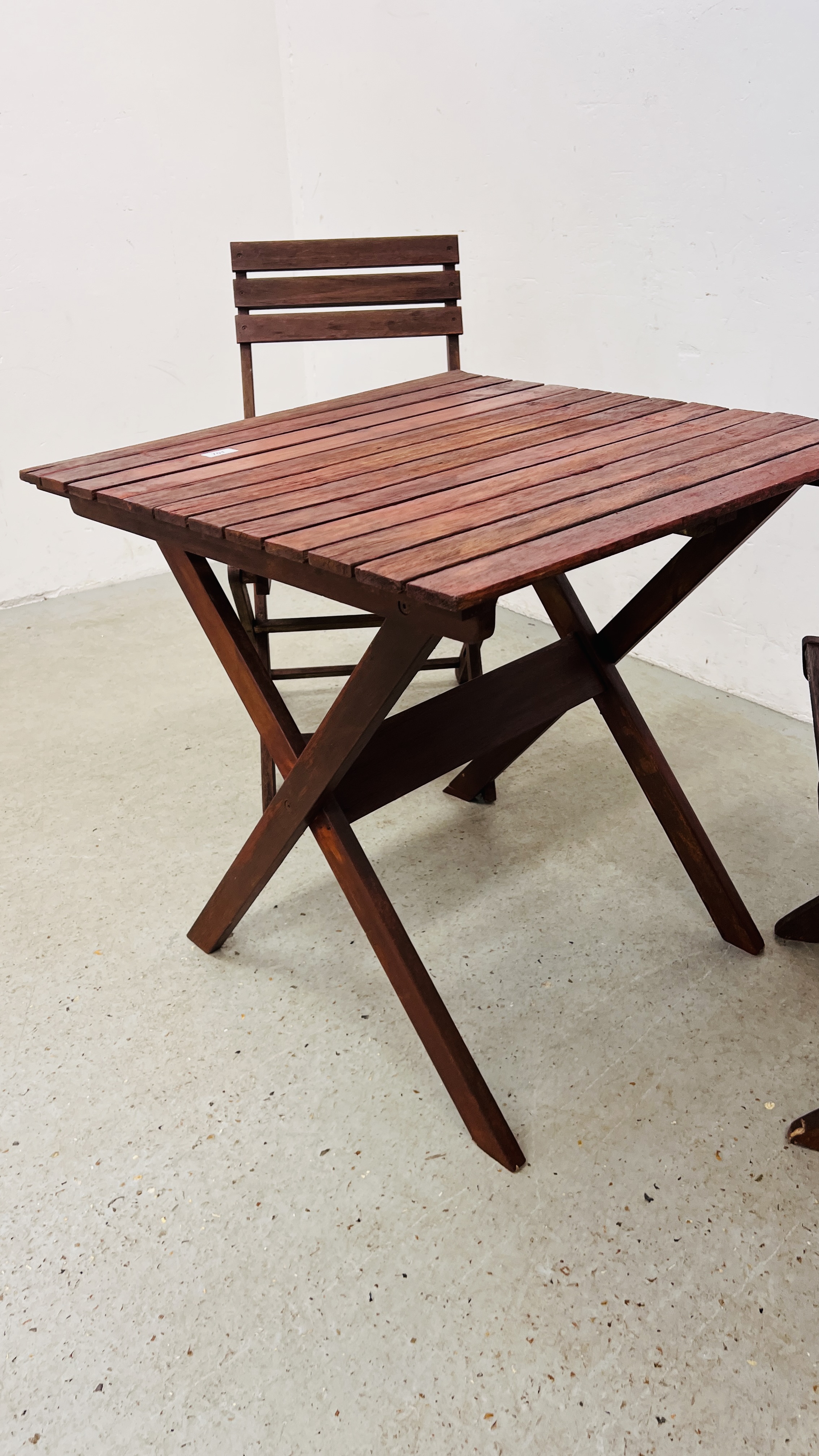 A GARDEN BISTRO TABLE AND 2 CHAIRS. - Image 7 of 11