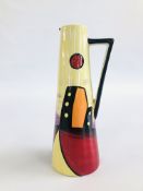 A LORNA BAILEY "MANHATTEN" WATER JUG BEARING SIGNATURE H 23.CM.