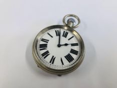 A LARGE STEEL CASED "THE ATLAS WATCH" POCKET WATCH.