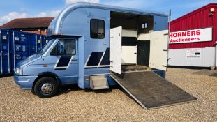 N616 HBY IVECO-FORD PANEL VAN HORSE BOX, BLUE 2500CC DIESEL. REVENUE WEIGHT 6000KG GROSS.