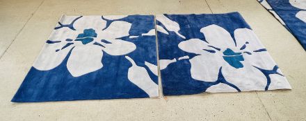 TWO MODERN DESIGNER RUGS TO INCLUDE HARLEQUIN AZURE ORCHID, 180CM X 180CM.