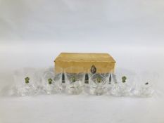 A SET OF 6 WATERFORD CRYSTAL WHISKY GLASSES IN ORIGINAL BOX.