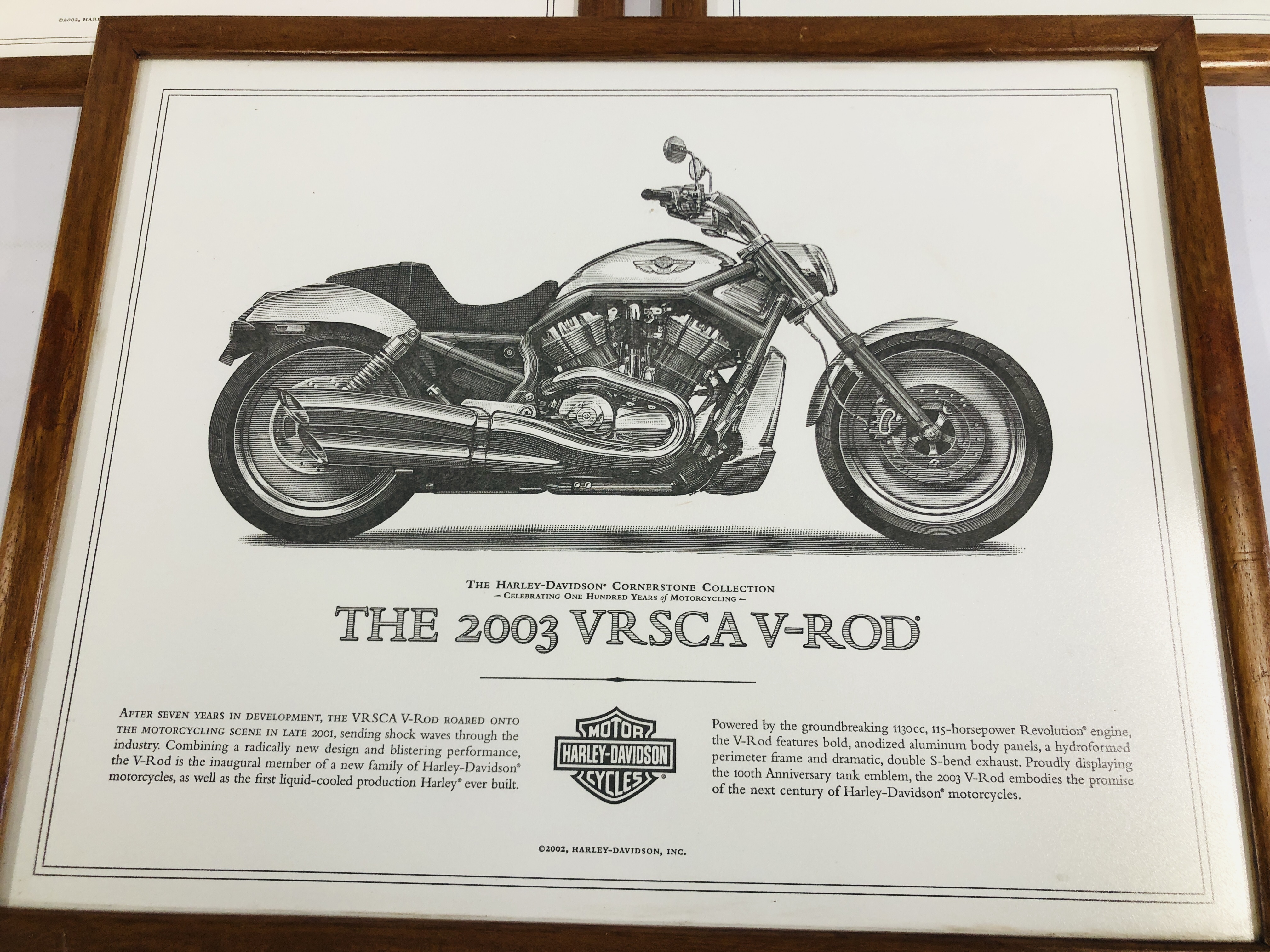 A GROUP OF 5 HARLEY-DAVIDSON MOTORCYCLE PRINTS, 54CM X 44CM. - Image 6 of 6