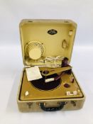 A VINTAGE PHILIPS AUTOSONIC DISC-JOCKEY TYPE AG2124 RECORD CHANGER WITH AMPLIFIER & INSTRUCTIONS