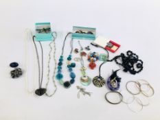 A BOXED OF MIXED COSTUME JEWELLERY.