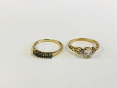 TWO 9CT GOLD RINGS TO INCLUDE A CHANEL SET EXAMPLE.