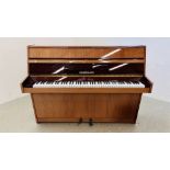 A ZIMMERMAN UPRIGHT PIANO AND STOOL W 142CM X D 53CM X H 108CM