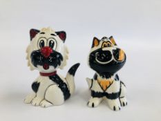 TWO LORNA BAILEY CAT COLLECTIBLE ORNAMENTS TO INCLUDE GURNER & ONE OTHER BEARING SIGNATURES.