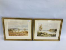 A PAIR OF H.J. WALKER WATERCOLOURS BAY LOUSH ERNE IRELAND & LOUGH ERNE IRELAND.