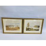 A PAIR OF H.J. WALKER WATERCOLOURS BAY LOUSH ERNE IRELAND & LOUGH ERNE IRELAND.