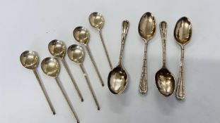 A SET OF 6 SILVER COFFEE SPOONS, LONDON 1940, MAKER S.B.