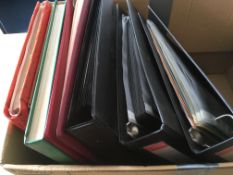 BOX WITH MAINLY GB STAMP COLLECTIONS IN SEVEN BINDERS,