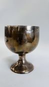 AN ANTIQUE SILVER GOBLET, SHEFFIELD ASSAY H.A., H 14CM.