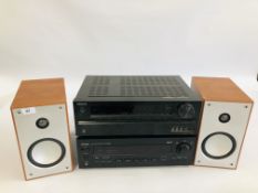 A TEAC STEREO RECEIVER AG-780 ALONG WITH ONKYO AU RECEIVER TX-SR309 AND PAIR OF MORDAUNT - SHORT