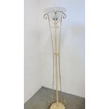 A MODERN DESIGNER METAL CRAFT FLOOR STANDING UPLIGHTER - SOLD AS SEEN.