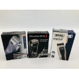 2 X REMINGTON TITANIUM ELECTRIC SHAVERS ALONG WITH A WAHL EXAMPLE - SOLD AS SEEN