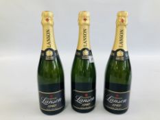 3 X BOTTLES OF LANSAN 1760 DEPUS CHAMPAGNE BLACK LABEL BRUT.