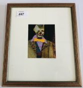 A FRAMED "CLOWN" PRINT, A WORK IN PROGRESS BEARING PENCIL SIGNATURE PETER BLAKE.