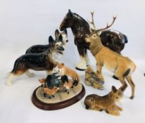A GROUP OF CABINET ANIMAL COLLECTORS FIGURES TO INCLUDE BORDER FINE ARTS A8786 "FAMILY BBQ",