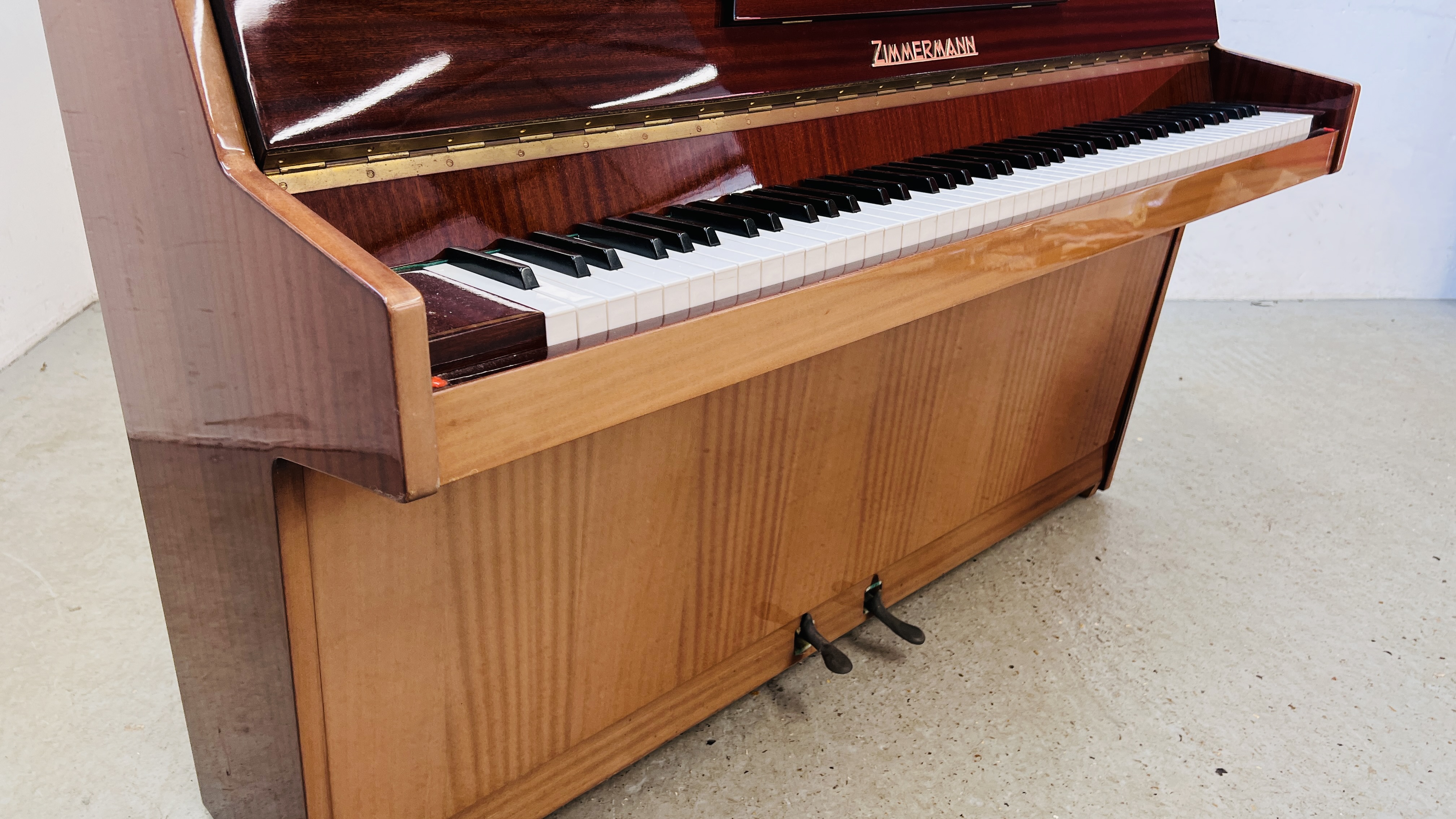 A ZIMMERMAN UPRIGHT PIANO AND STOOL W 142CM X D 53CM X H 108CM - Image 11 of 20