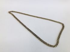 A HEAVY SILVER FLAT LINK CURB NECKLACE L 50CM.
