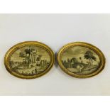 A PAIR OF REGENCY MONOCHROME SILK EMBROIDERY'S,
