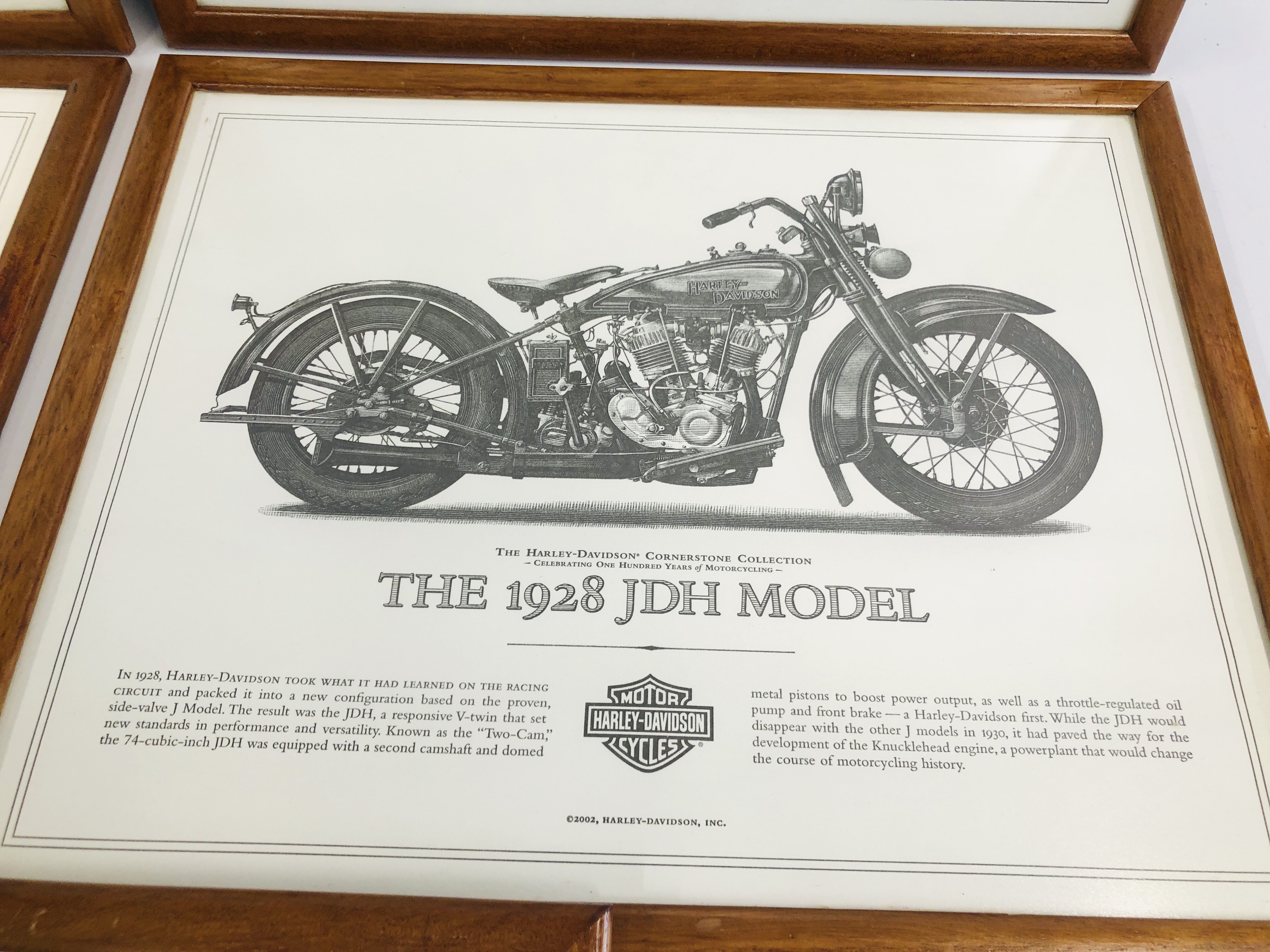 A GROUP OF 5 HARLEY-DAVIDSON MOTORCYCLE PRINTS, 54CM X 44CM. - Image 3 of 6