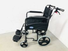 AIDAPT FOLDING WHEEL CHAIR COMPLETE WITH FOOT PEGS.